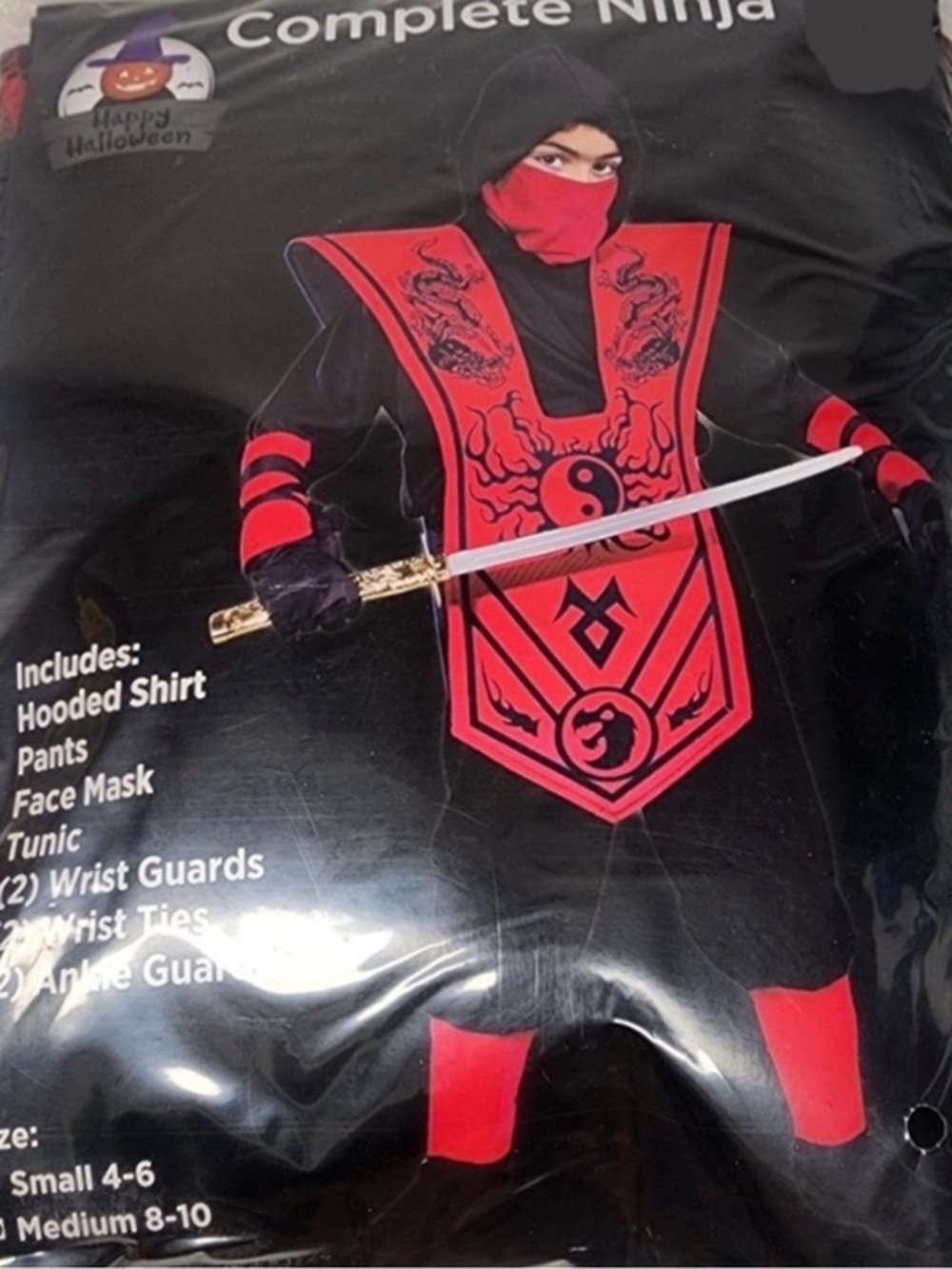 NWT Red & Black Ninja Costume - Complete Set complete set size medium 8–10
